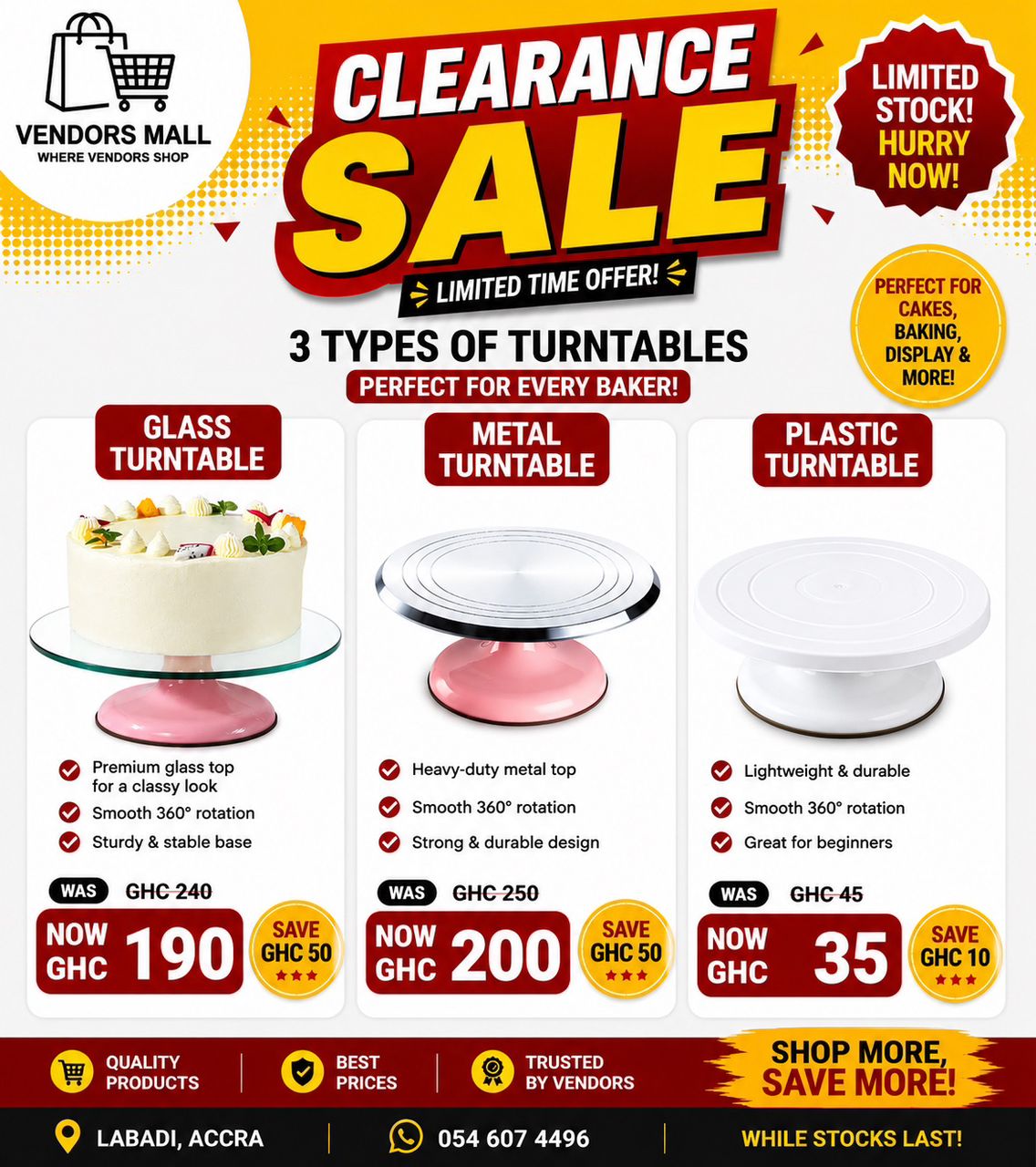 Turntable (Glass, Metal & Plastic)